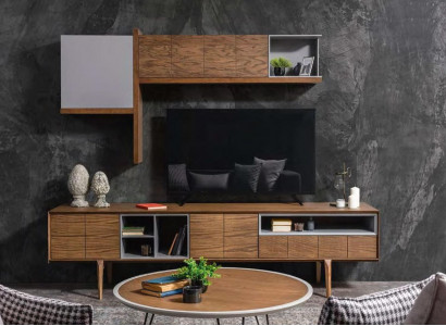 Modern wood TV stand luxury RTV living room sideboard console.